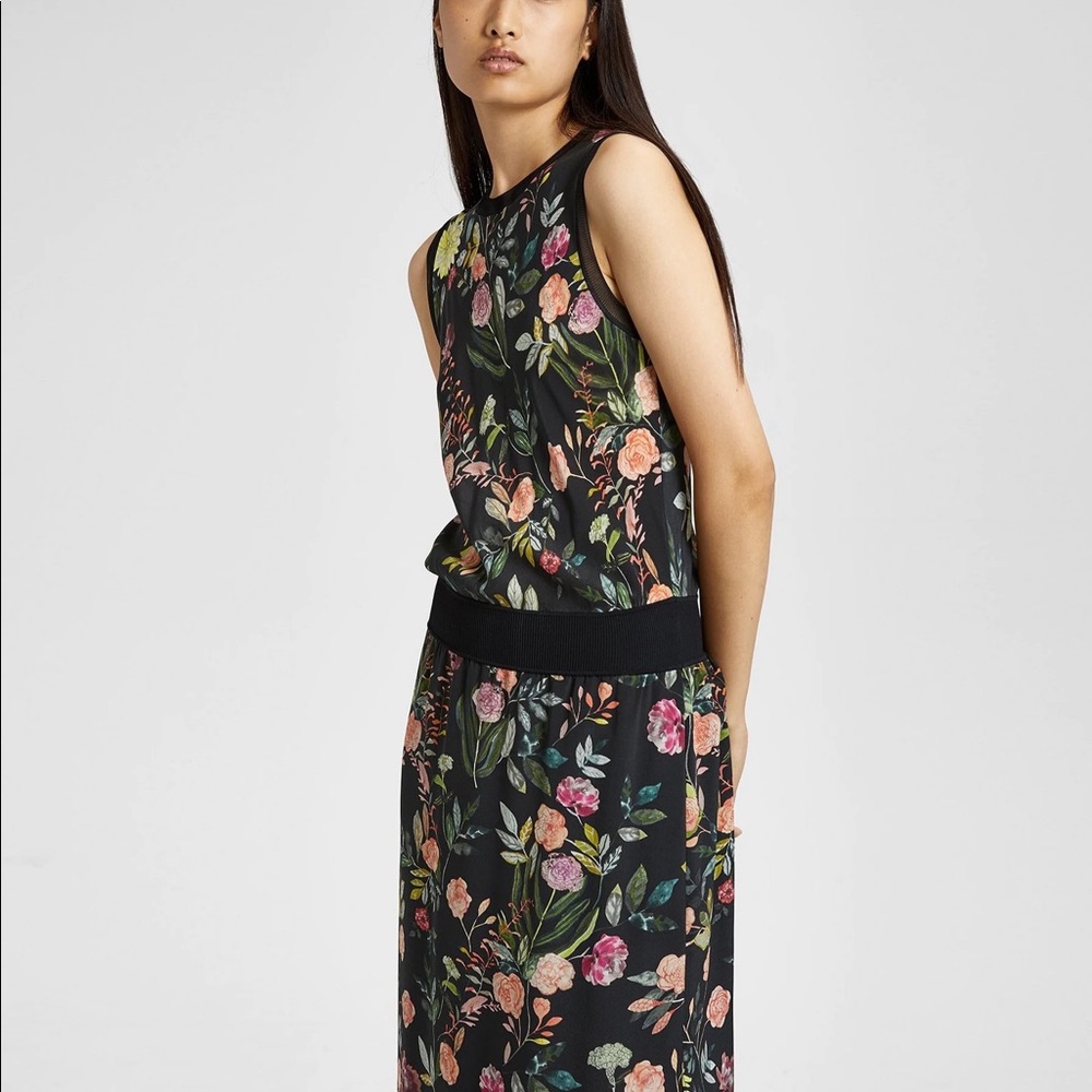 Theory, silk, floral pattern dress, size Medium